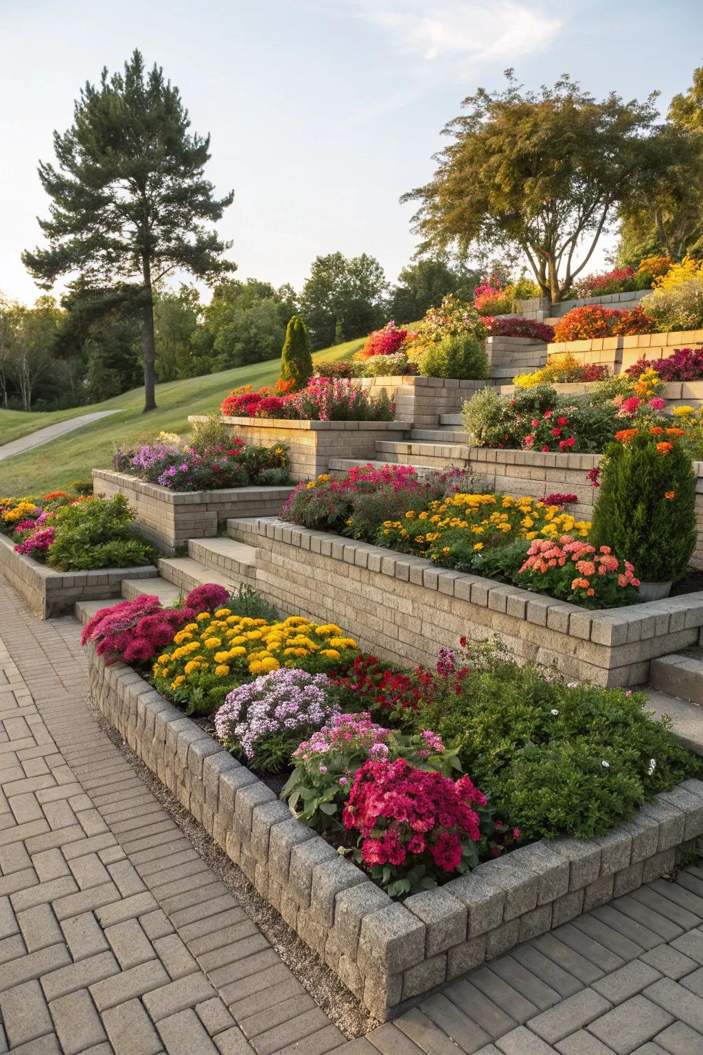 Tiered layers add dynamic structure to your garden.