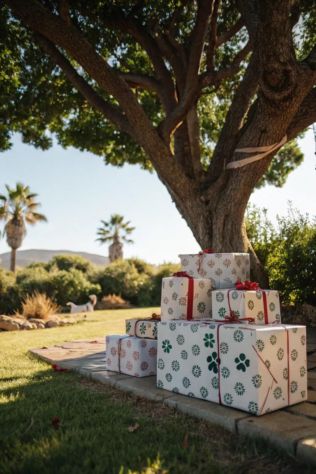 Custom paw print wrapping paper elevating gift-giving.