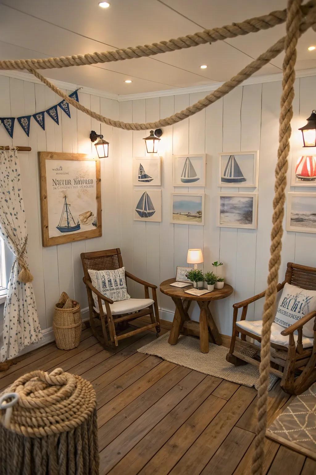 Nautical touches bring a breezy coastal feel to your space.