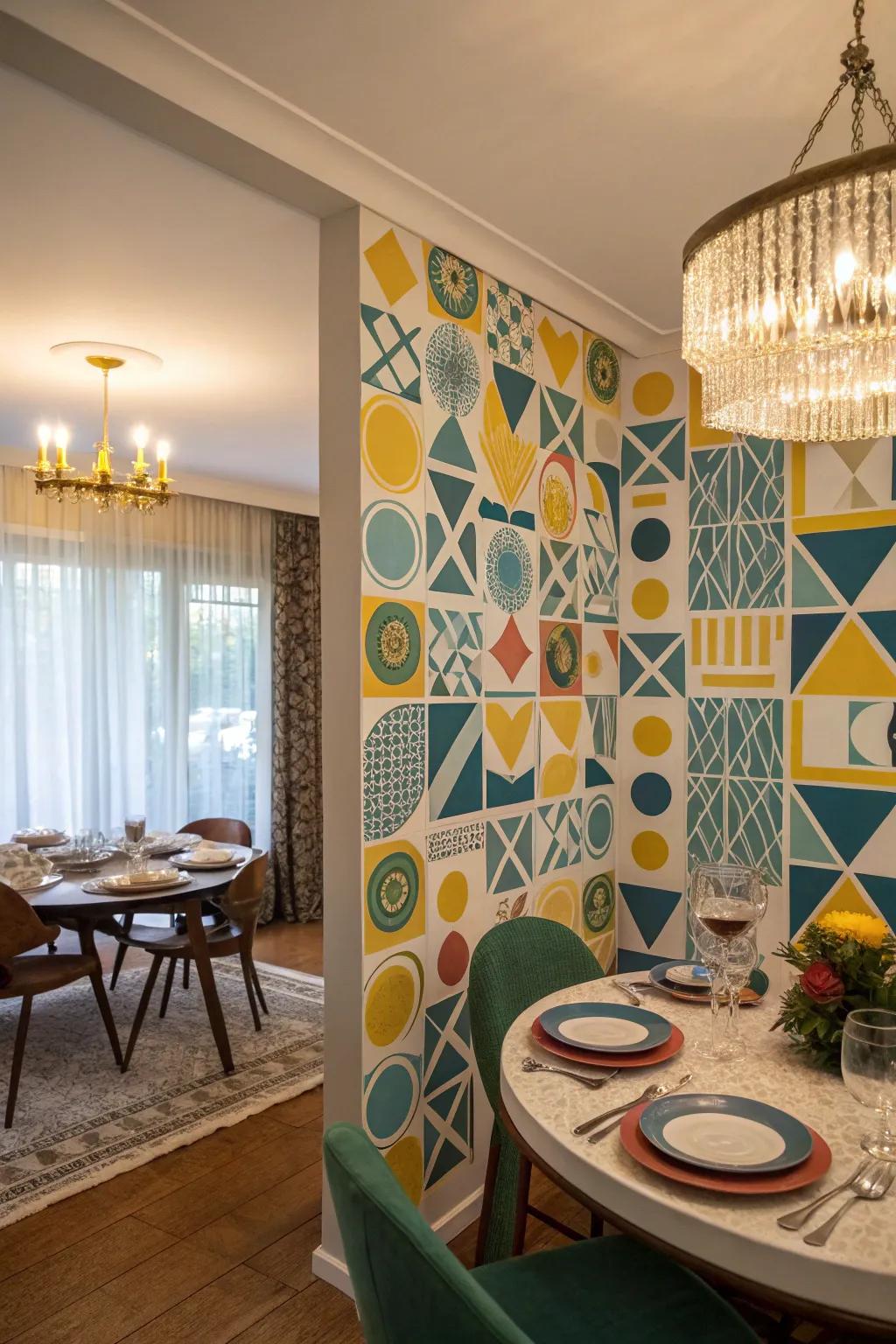 Geometric patterns blend fun and elegance seamlessly.