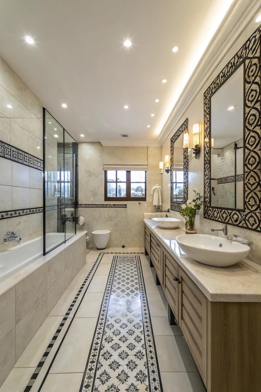 A chic bathroom renovation that combines function with luxury.