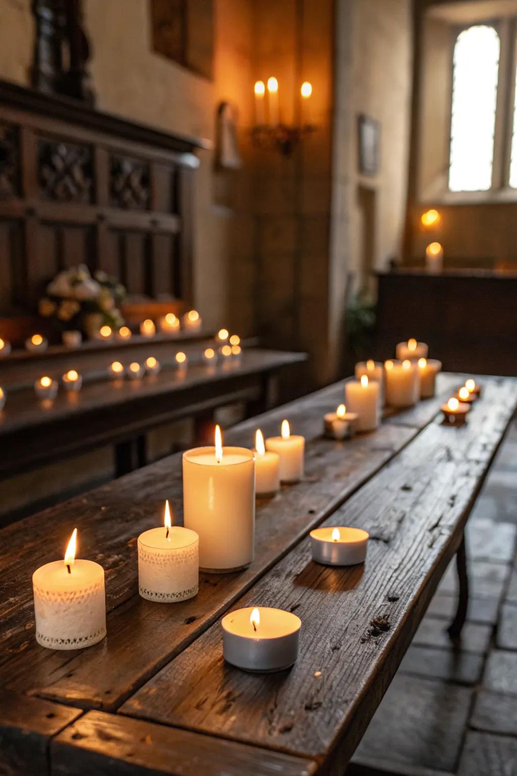 Candlelight casts a warm, enchanting glow, perfect for a gothic bedroom.