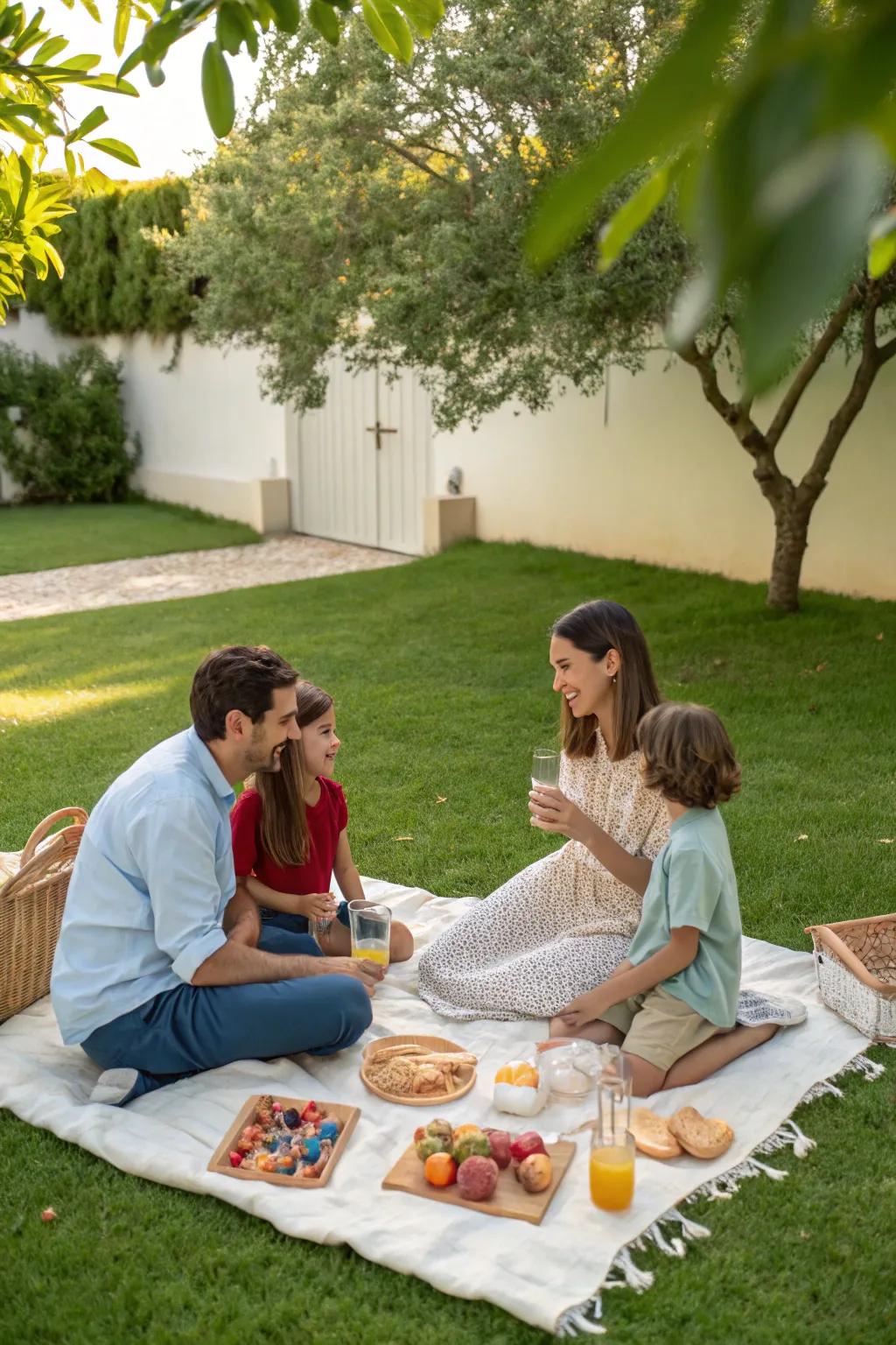 Savor the simple joys of a backyard picnic with family.