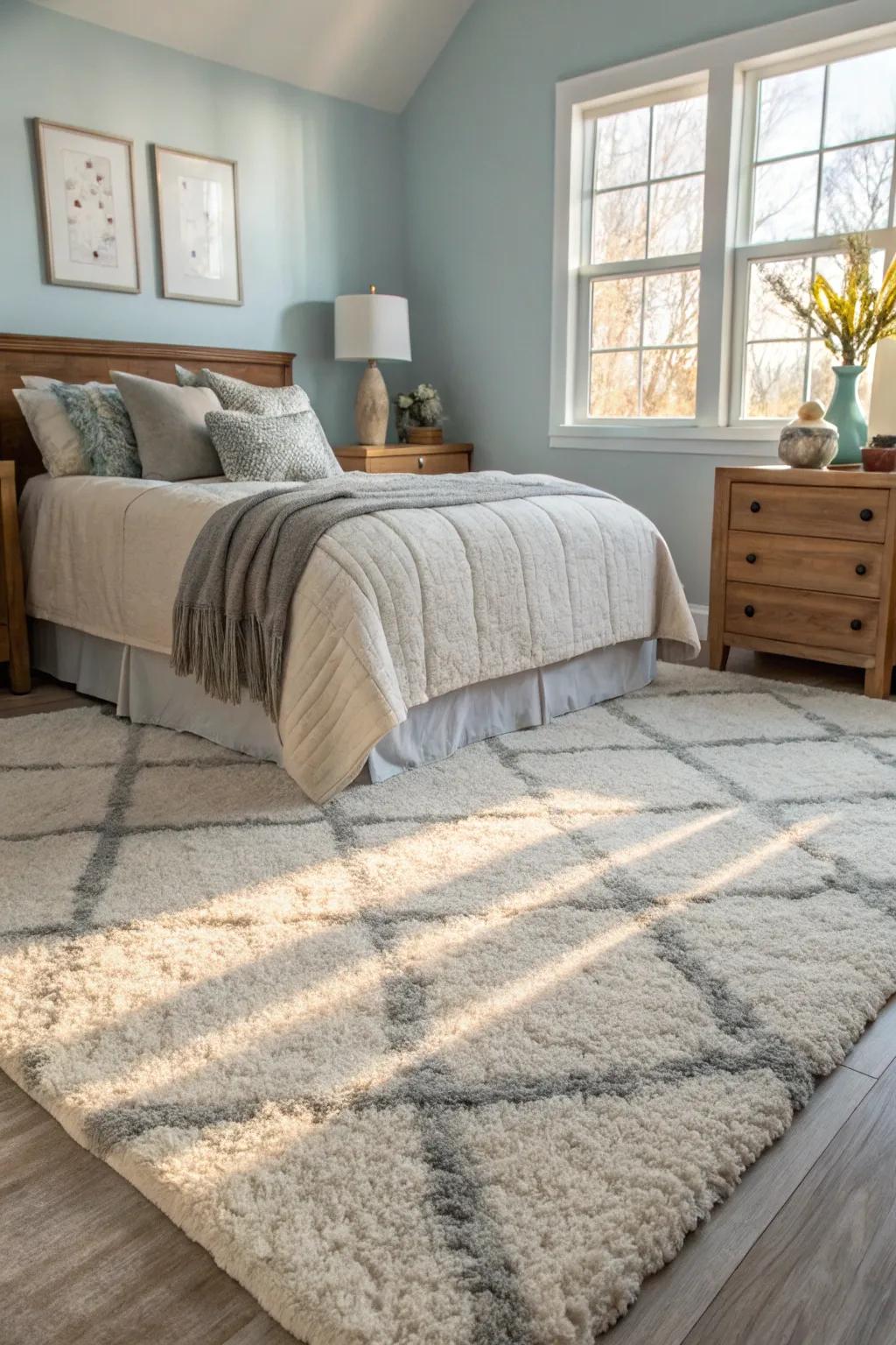 Enhance your floor space with a cozy rug.