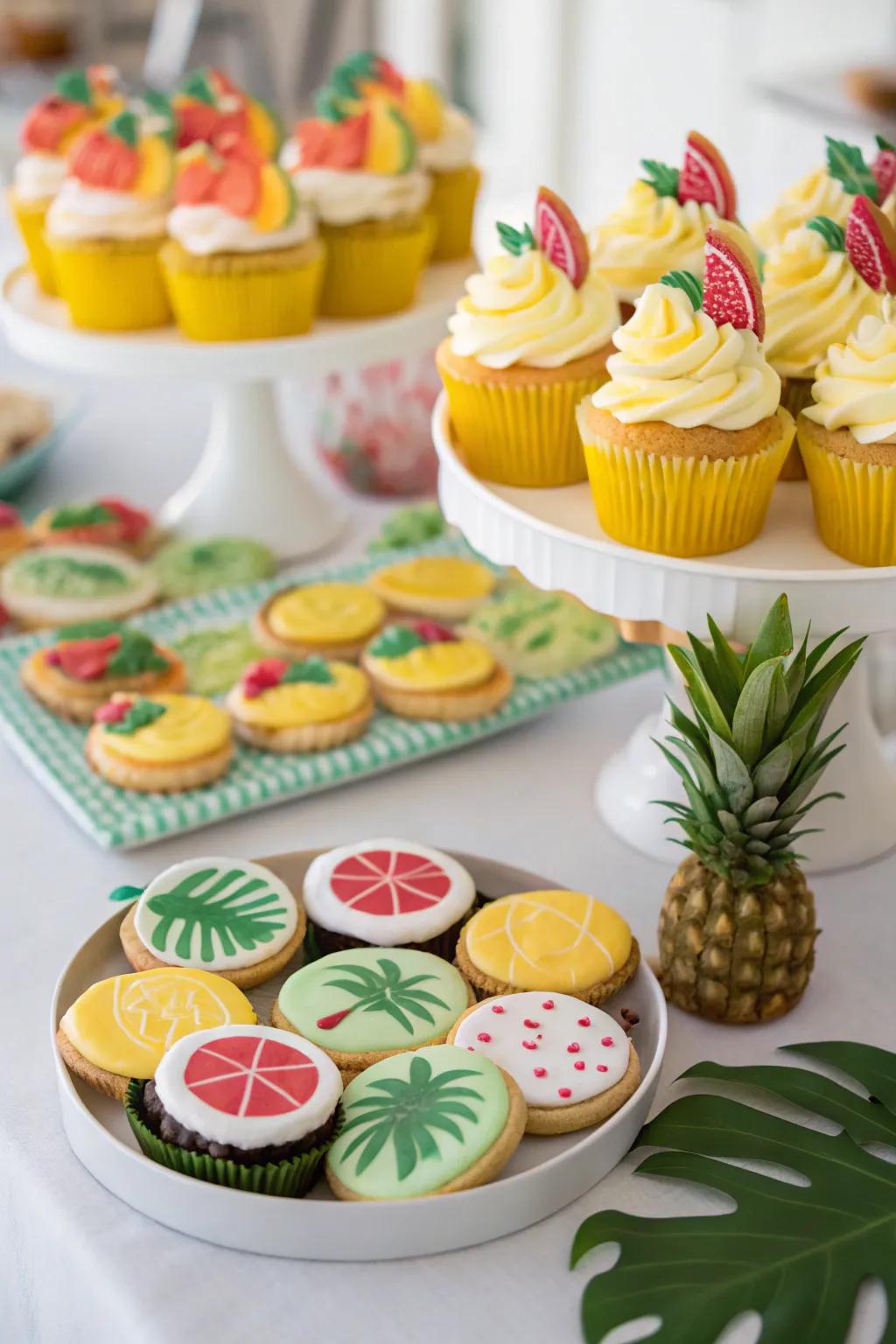 Tropical desserts are both tasty and decorative.