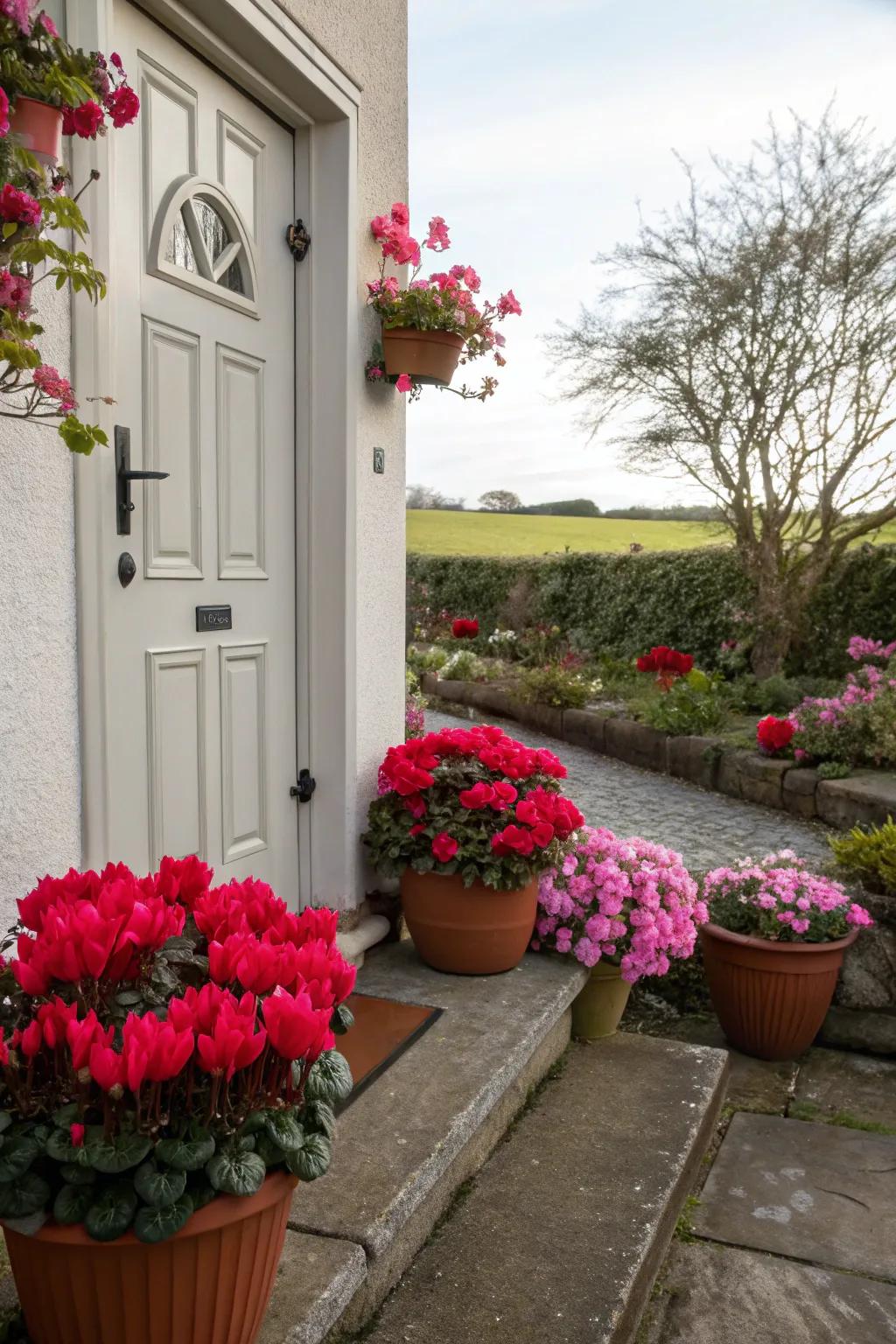 Seasonal plants add natural beauty to Valentine's Day decor.