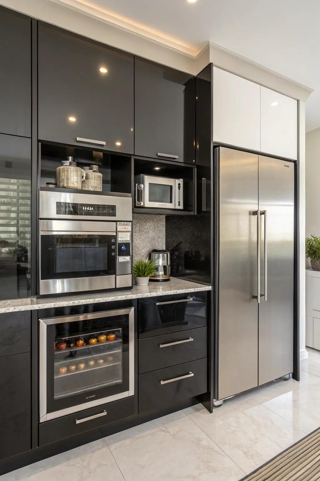 Hide your microwave behind cabinet doors for a clean and minimalist look.