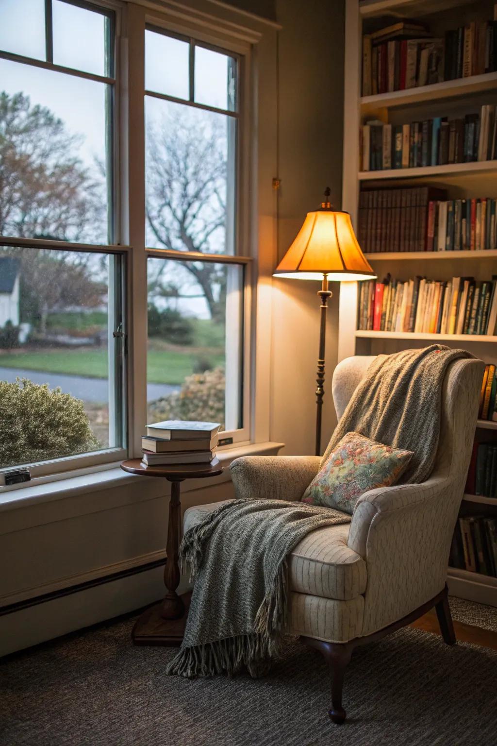 Create a relaxing space perfect for reading and unwinding.