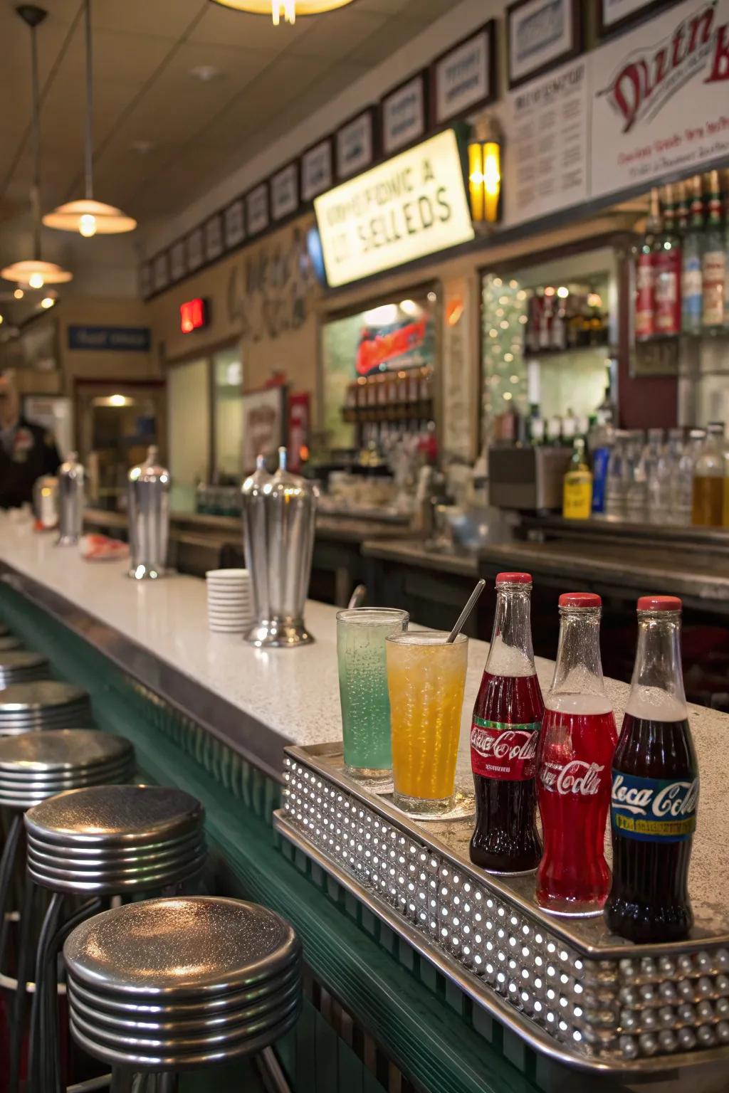 Add a sweet and bubbly touch with a classic soda fountain experience.