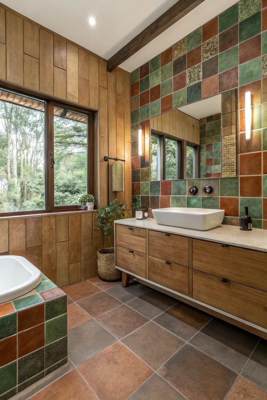 Recycled tiles are a stylish and sustainable choice.