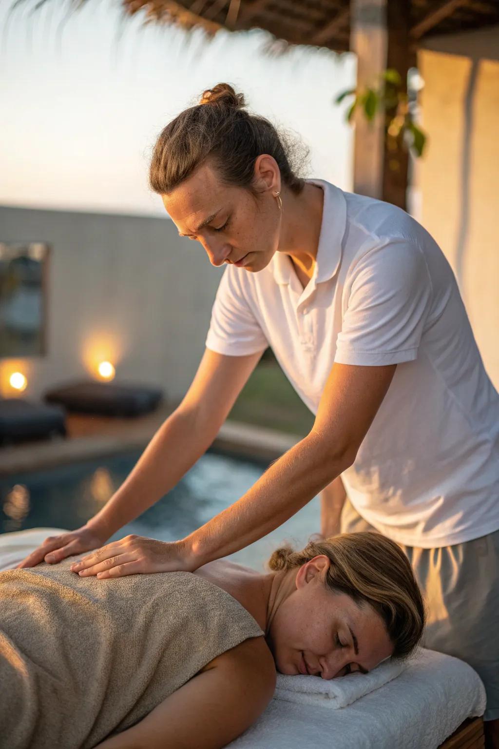 Use your body weight for an effective and comfortable massage.