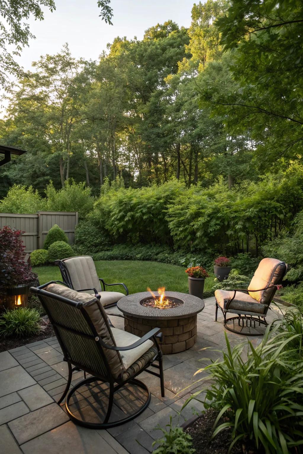Fire pit tables provide both warmth and a place to gather.