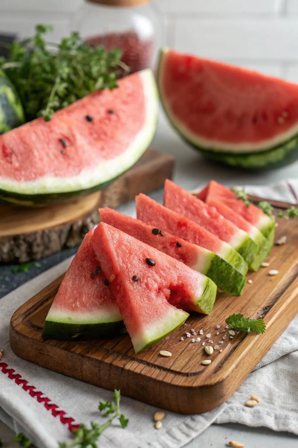Juicy watermelon provides a refreshing palate cleanser