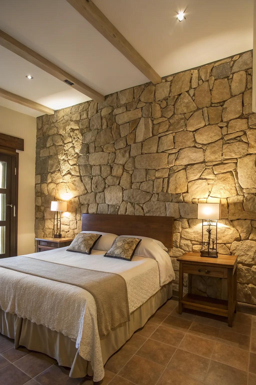 Natural stone adds an organic element.