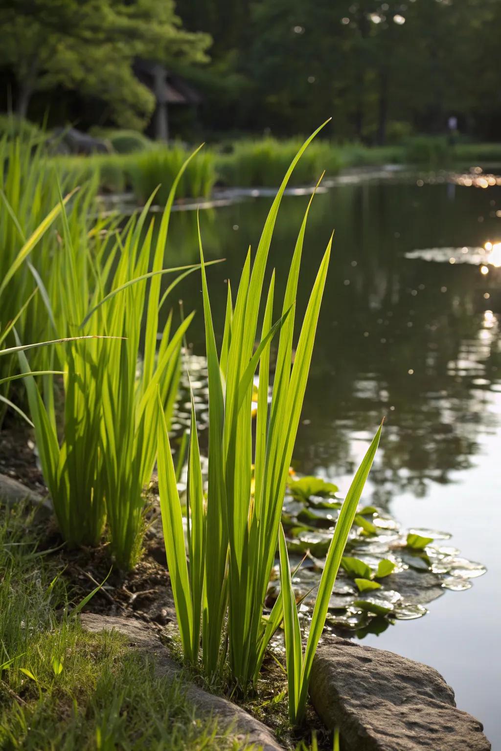 Sweet Flag offers year-round greenery and texture to your pond.