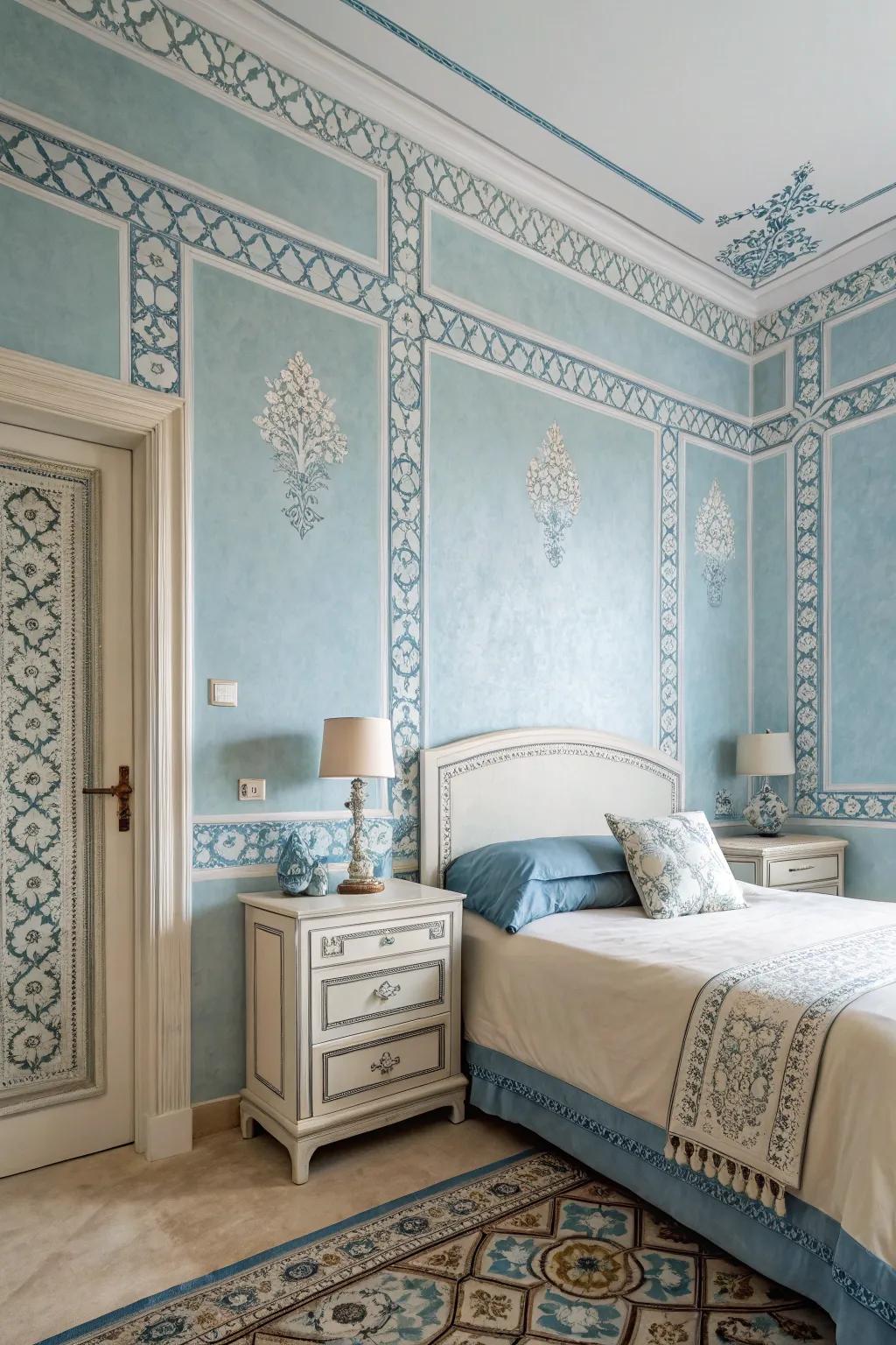 Create a cohesive look with sophisticated monochromatic borders.