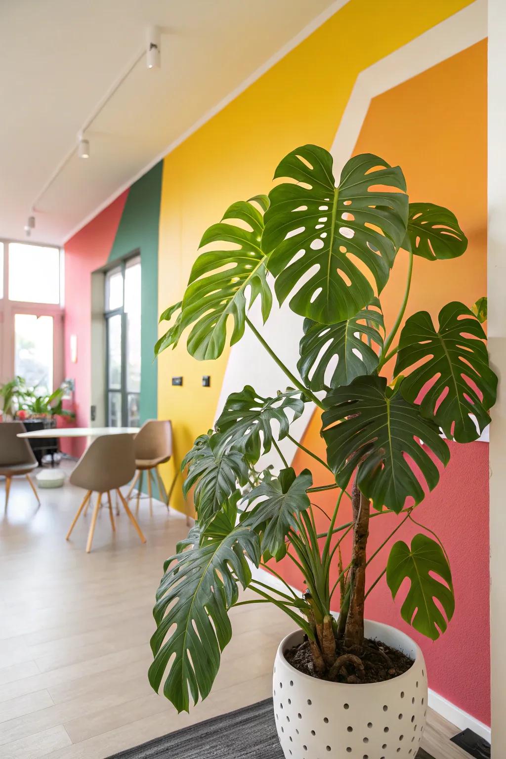 Make your Monstera pop with a colorful backdrop