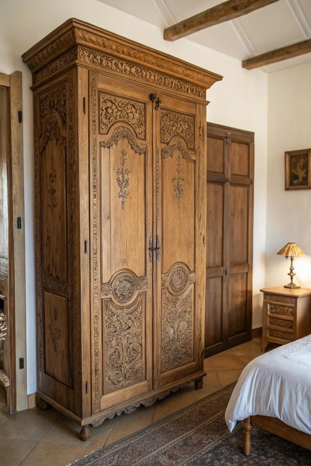 Antique doors add vintage charm and character.
