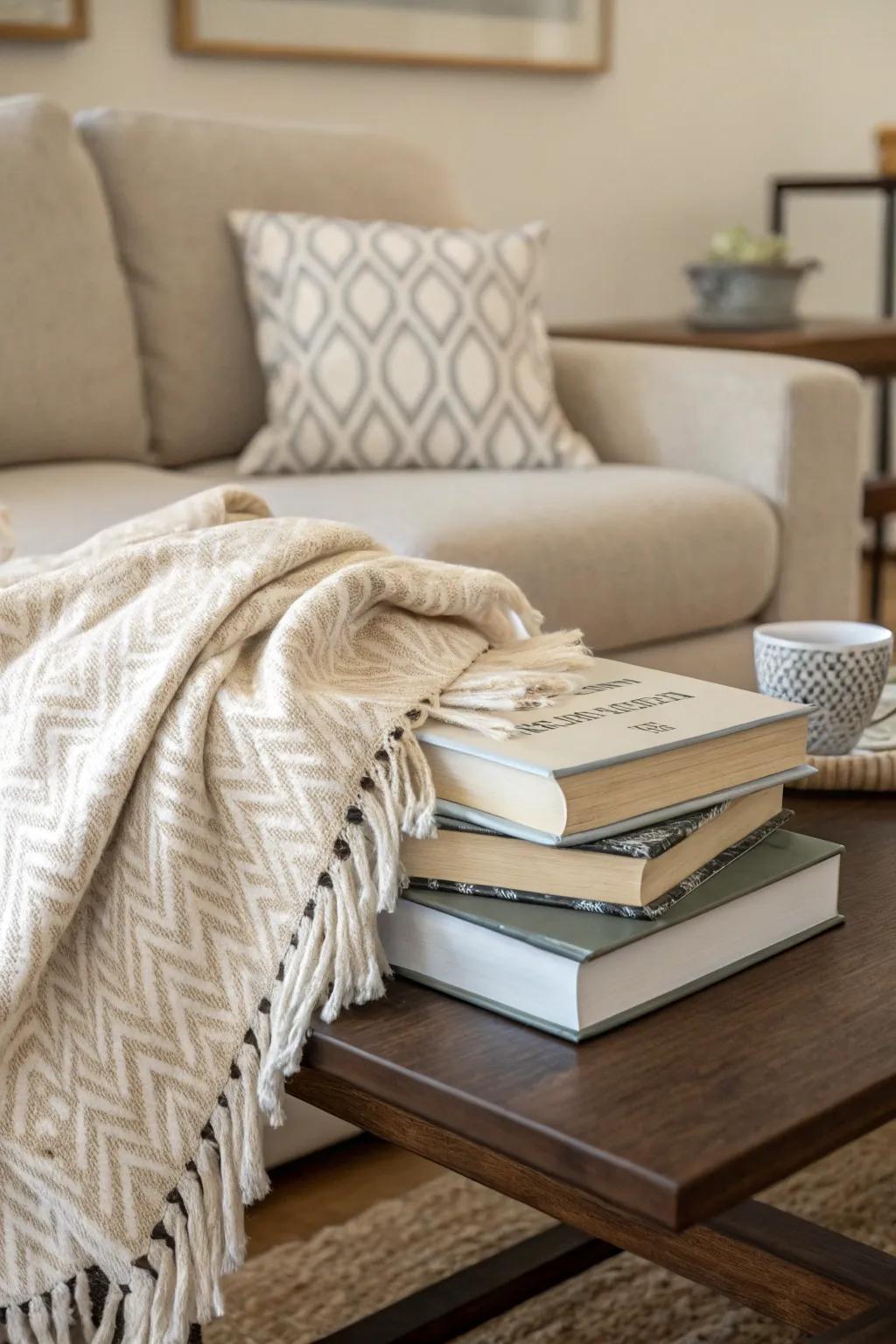 Layer textures for a cozy and inviting look.