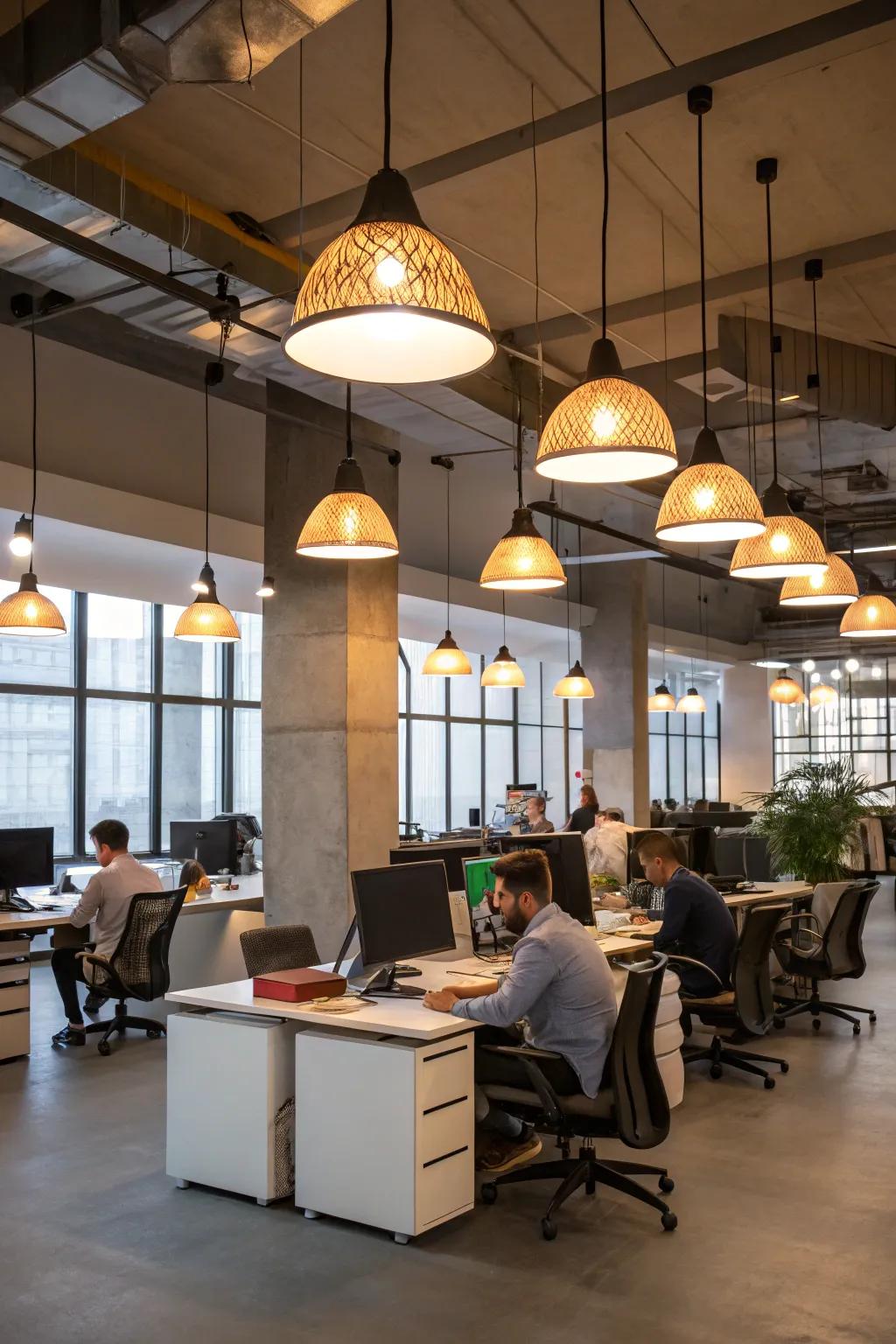 Modern lighting fixtures that elevate the space's aesthetic.
