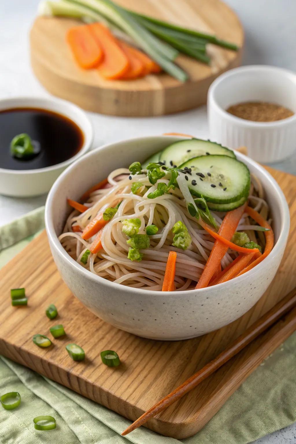 Keep cool with a chilled soba noodle bowl, perfect for summer.