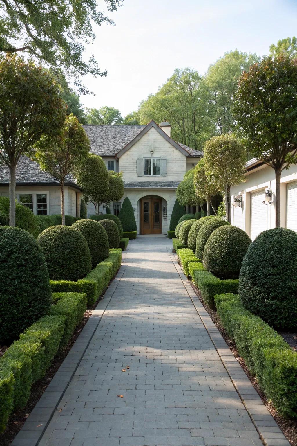 Symmetrical planting brings a sense of order and balance.