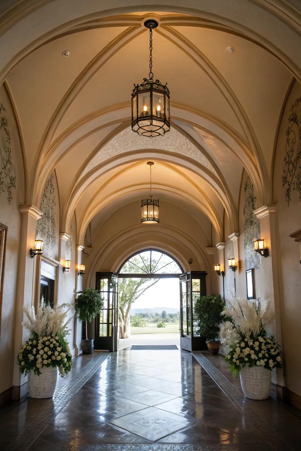 Vaulted ceilings bring grandeur to your entryway.