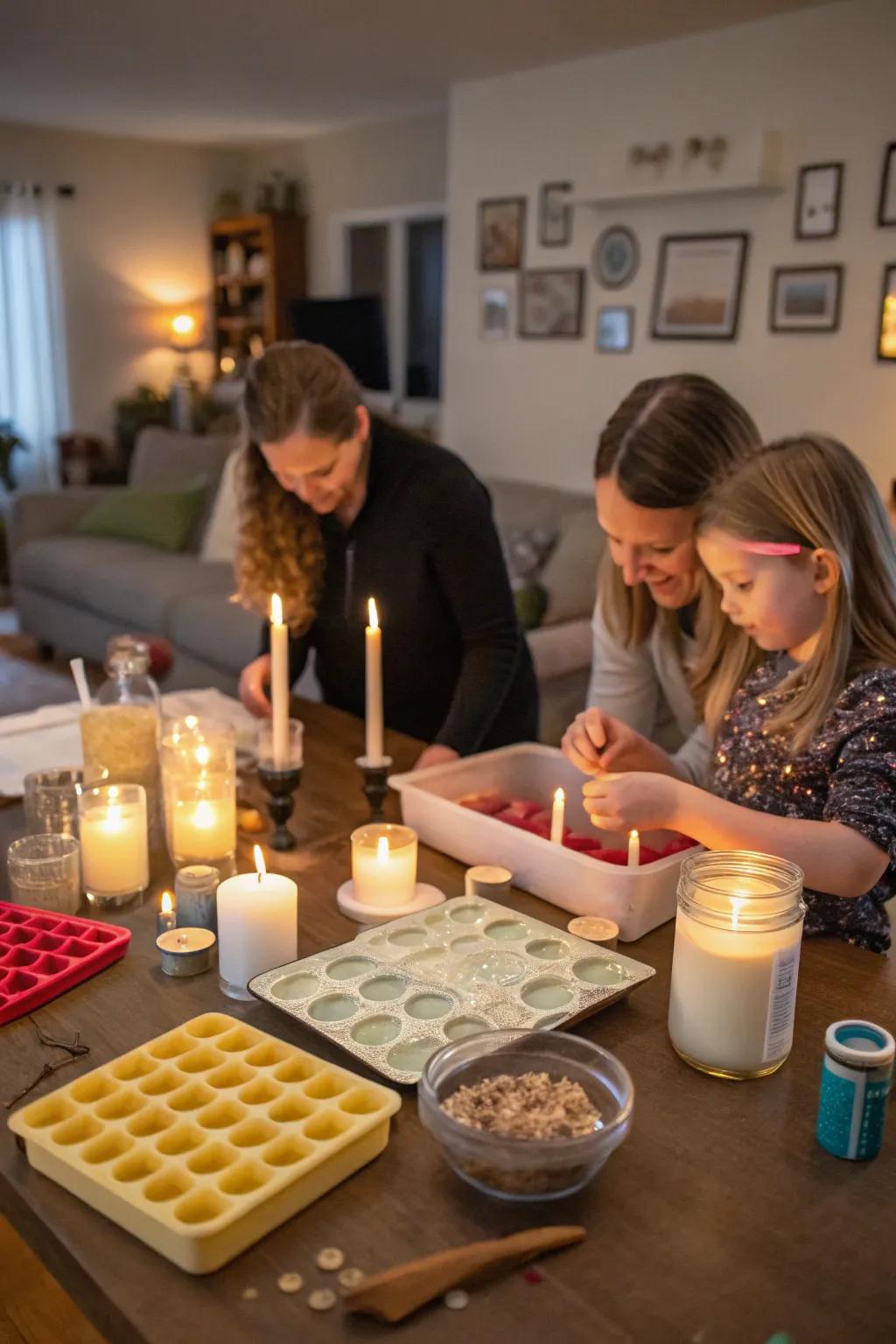 Craft your own scented candles for a warm holiday home.