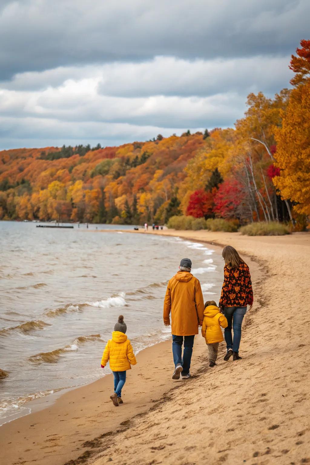 A beachside location offers a refreshing and unique take on fall family photos.