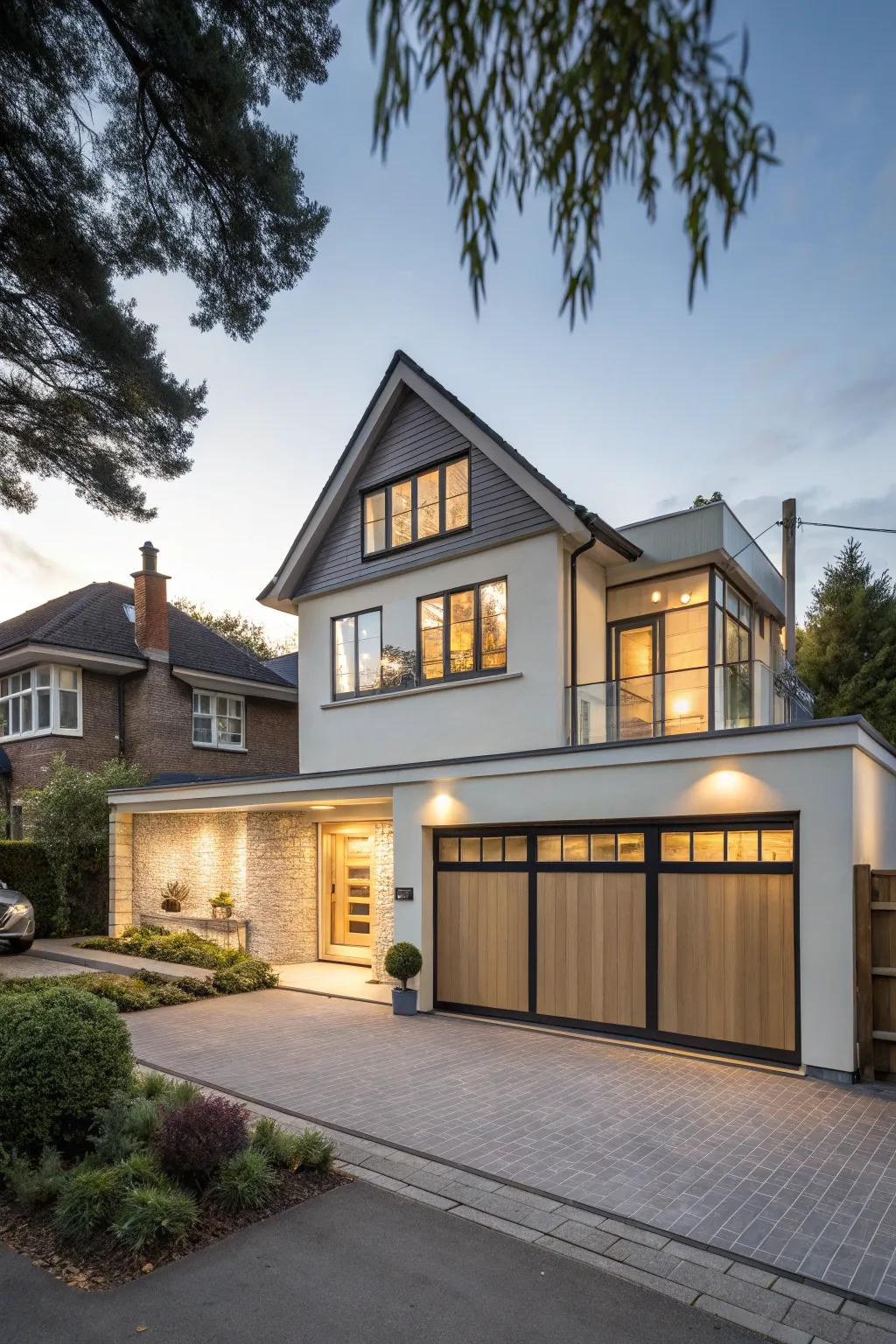 Maximizing space with an above-garage extension.