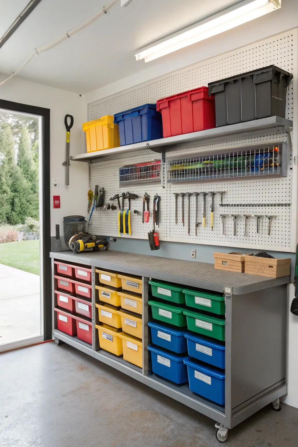 Add a personal touch with color-coordinated tools and storage.