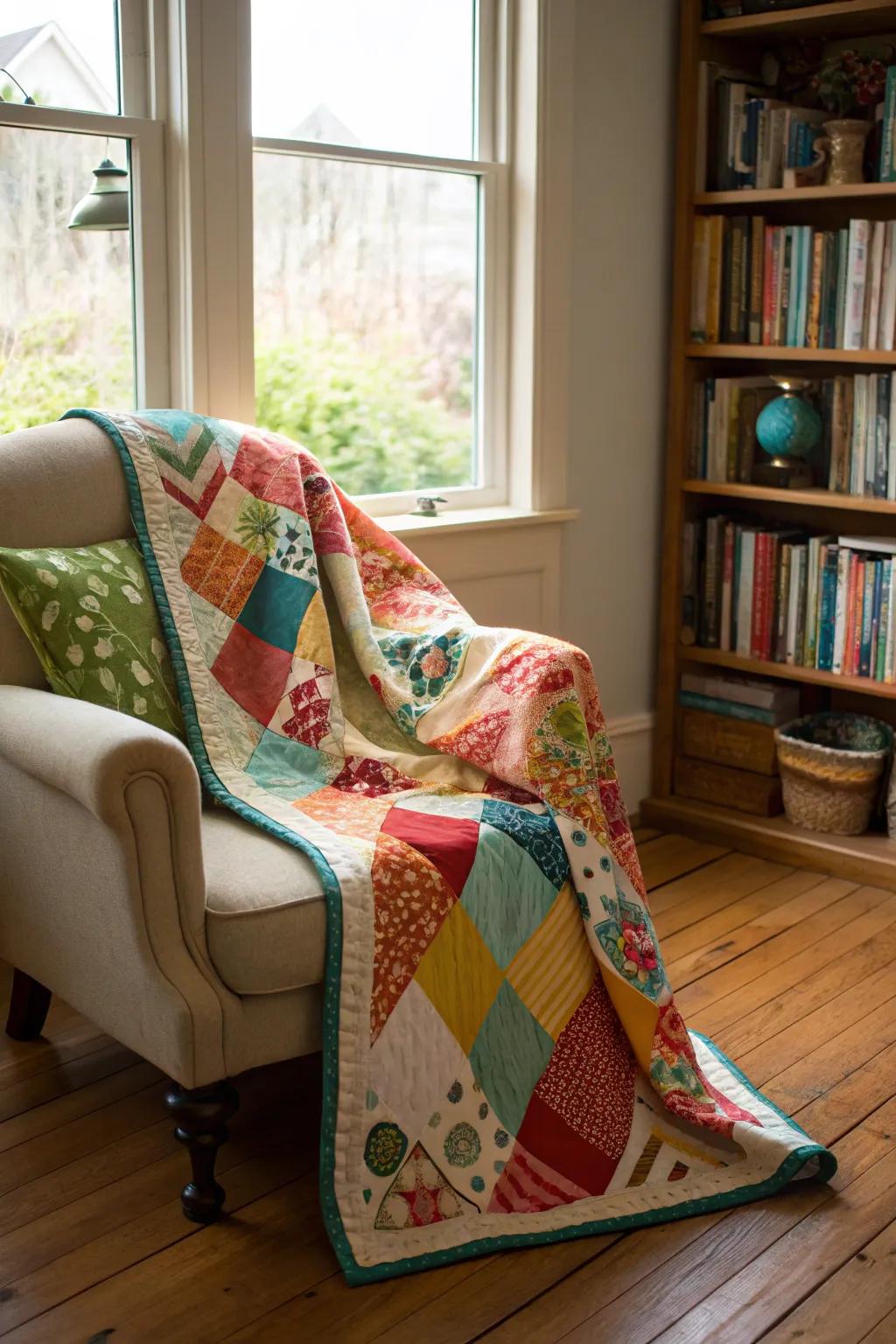 A handmade quilt full of warmth and personal touch.