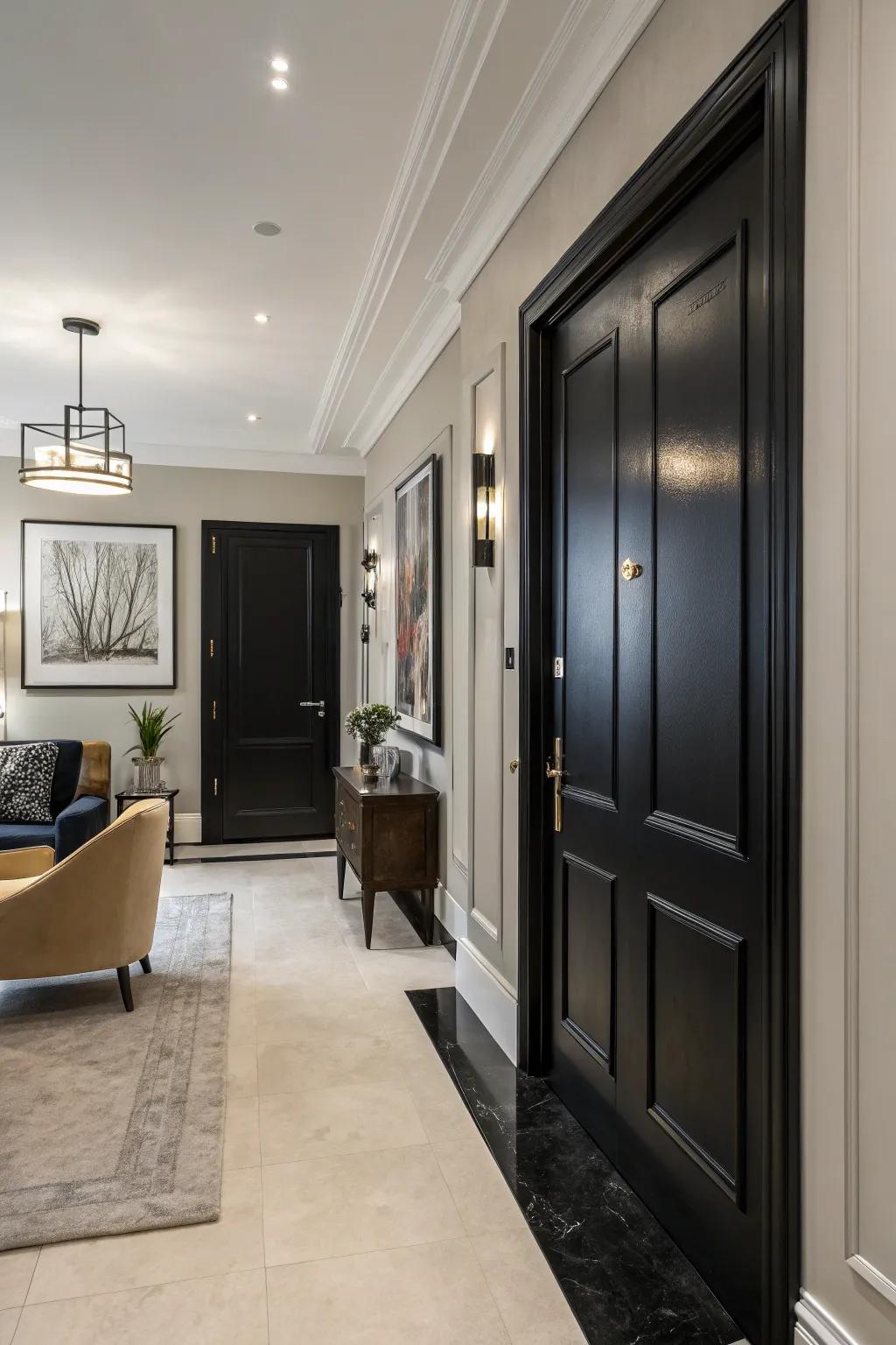 Black doors that offer timeless sophistication.