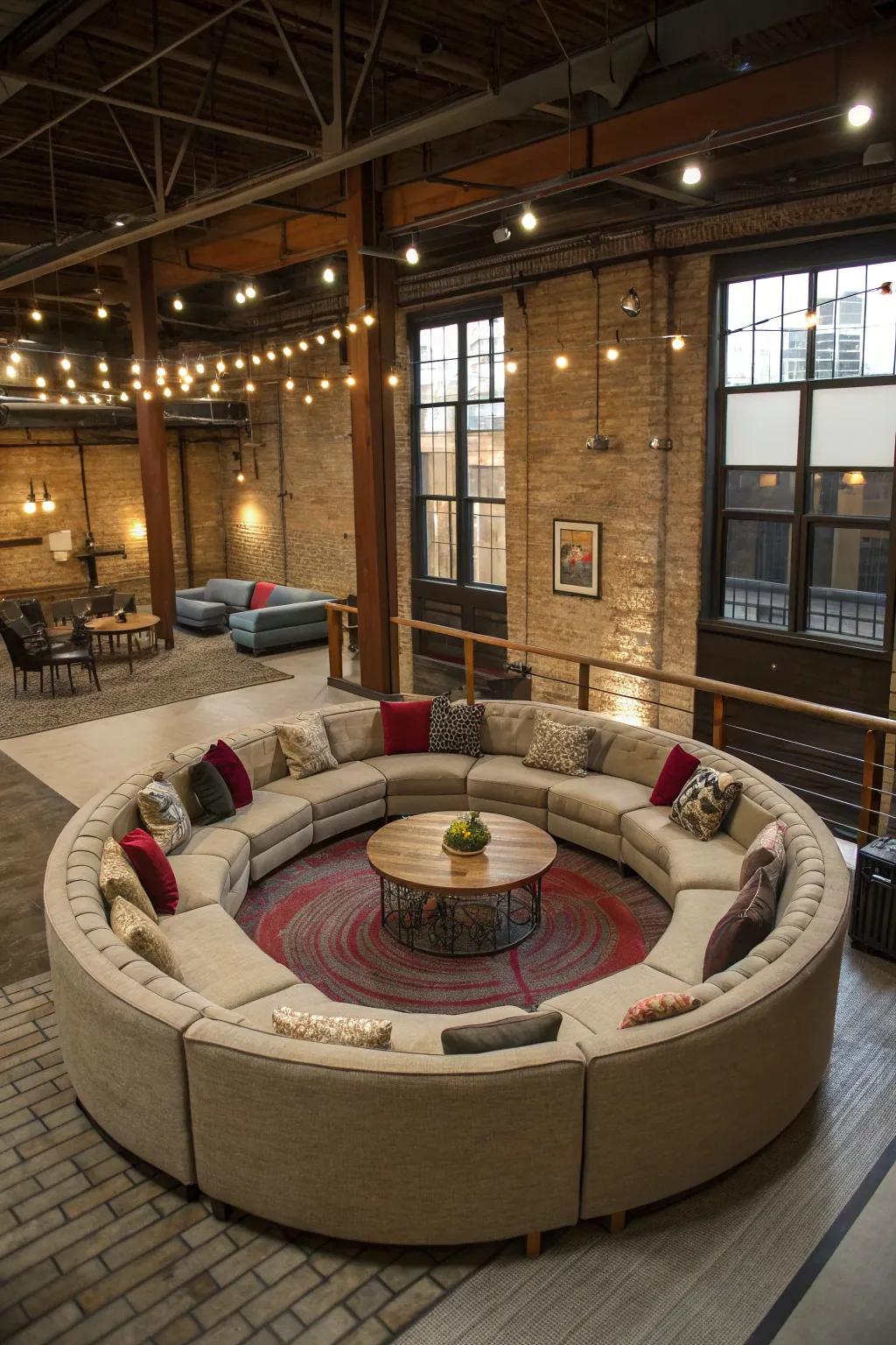 Seating arrangements that foster a sense of community and warmth.