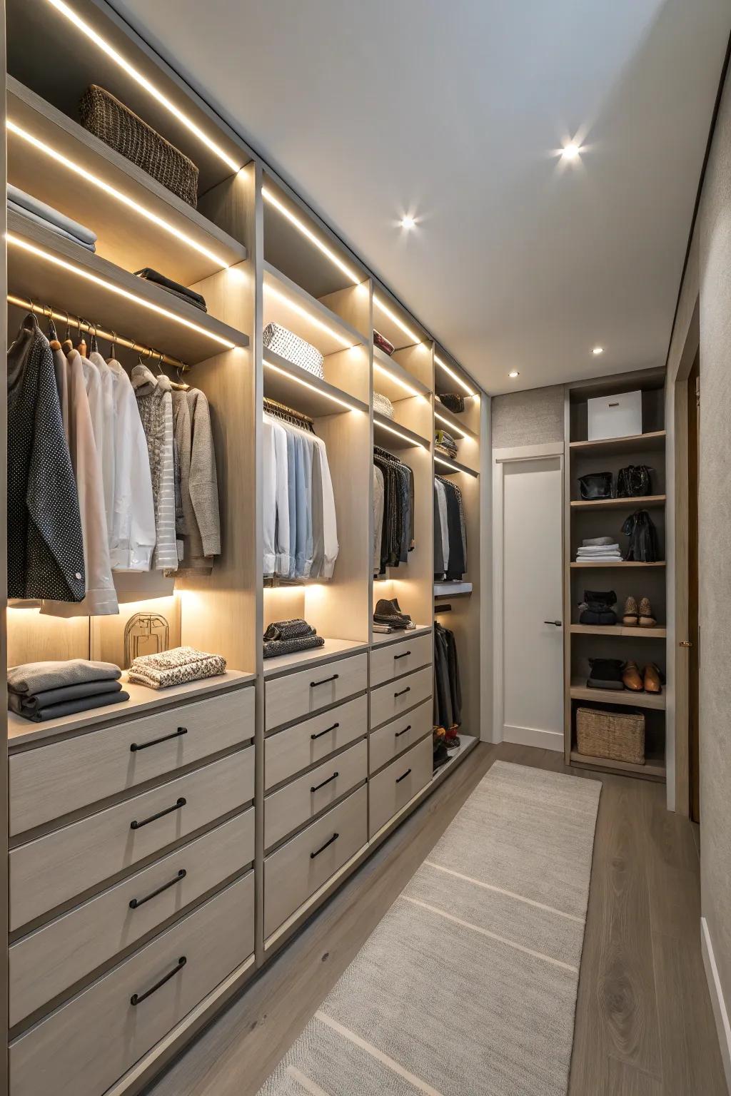 Built-in lighting enhances functionality and style.