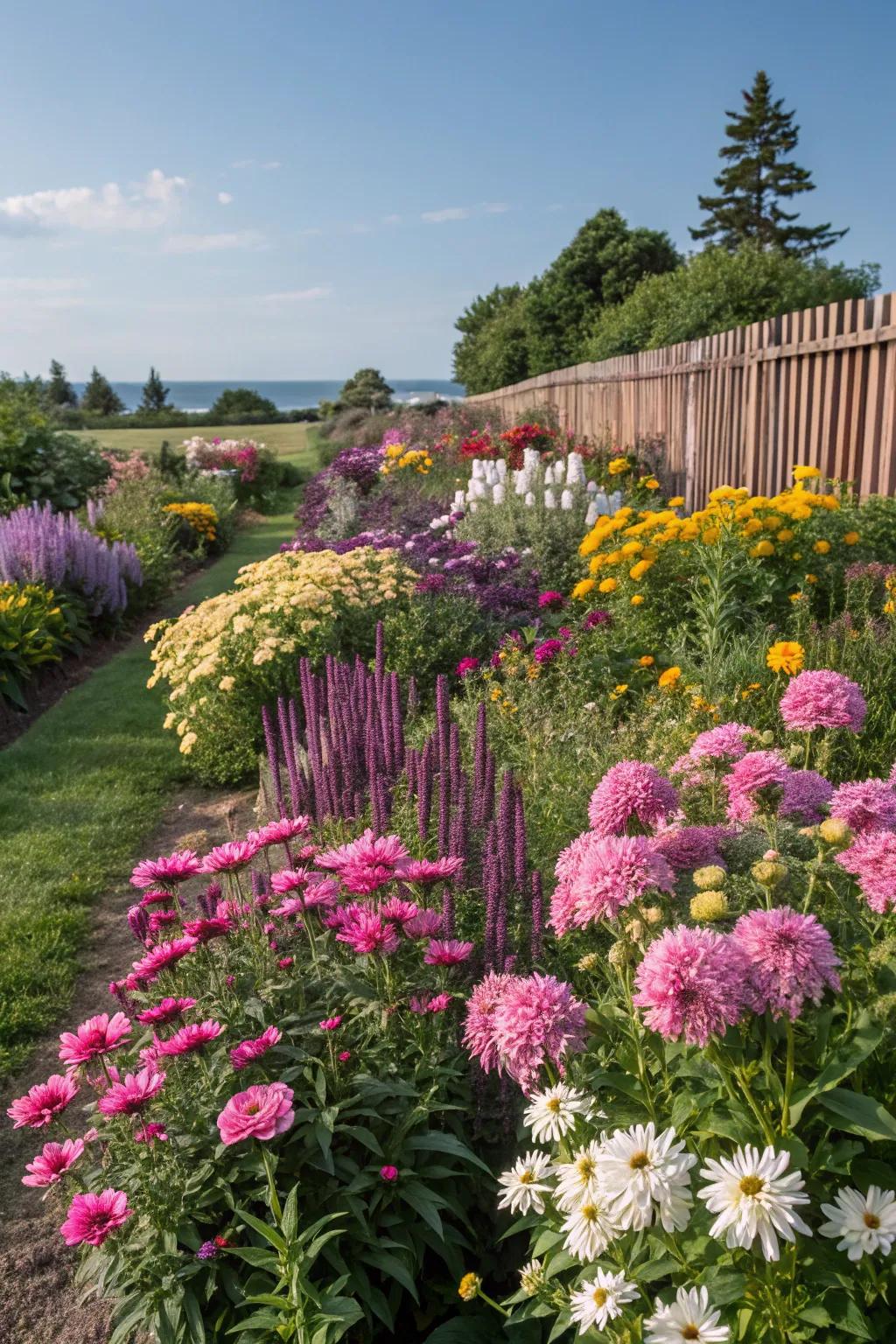 A symphony of color with vibrant perennial blooms.