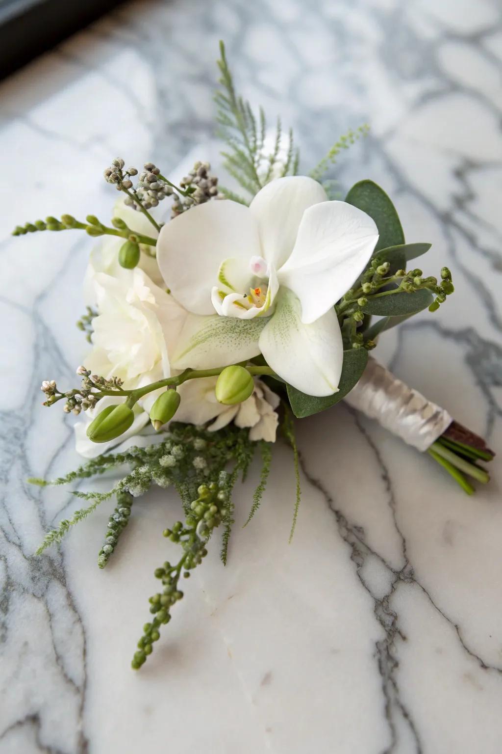 Orchid boutonnieres exude elegance and sophistication.