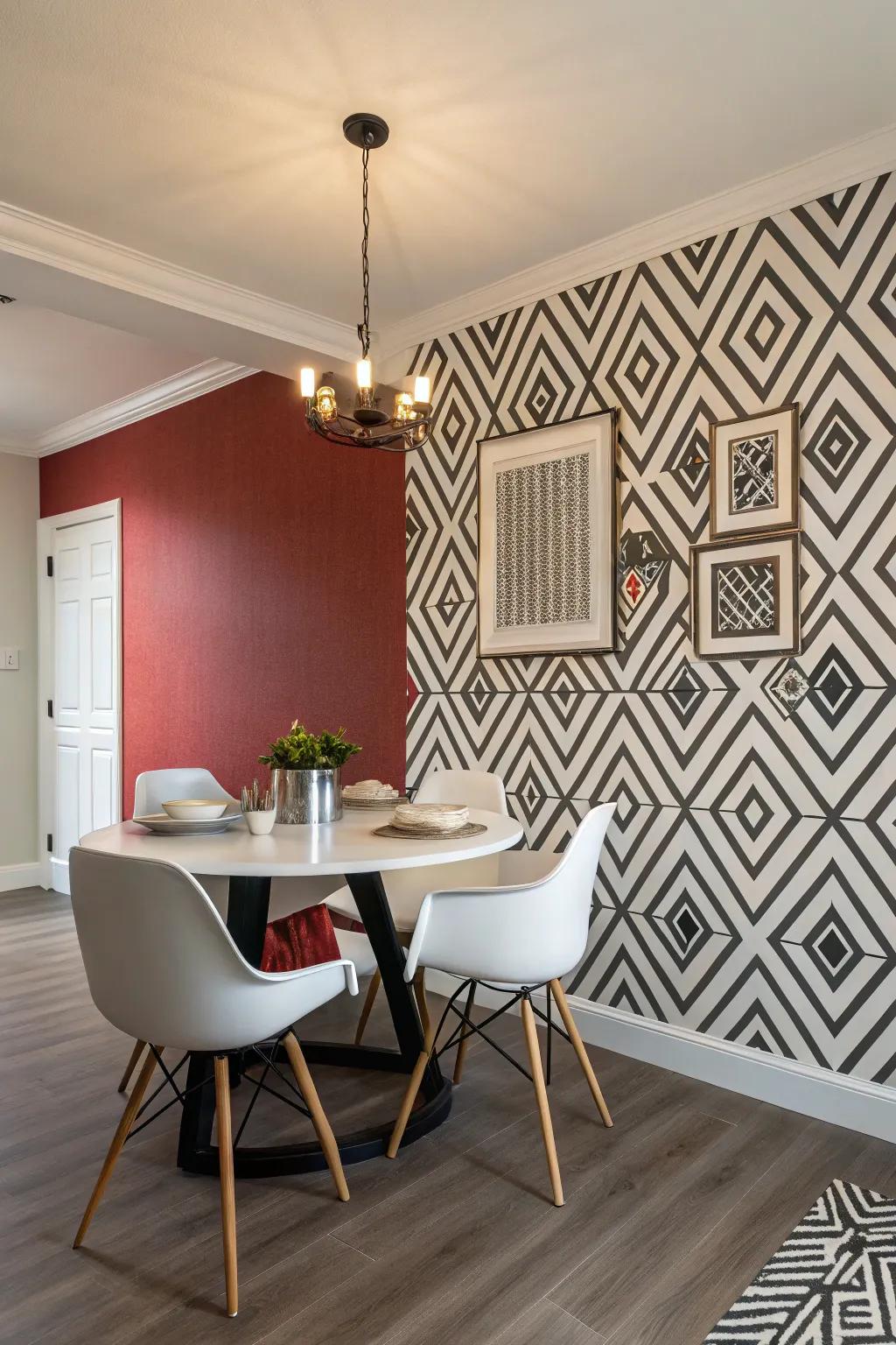 Accent walls can add a splash of personality to your dining room.