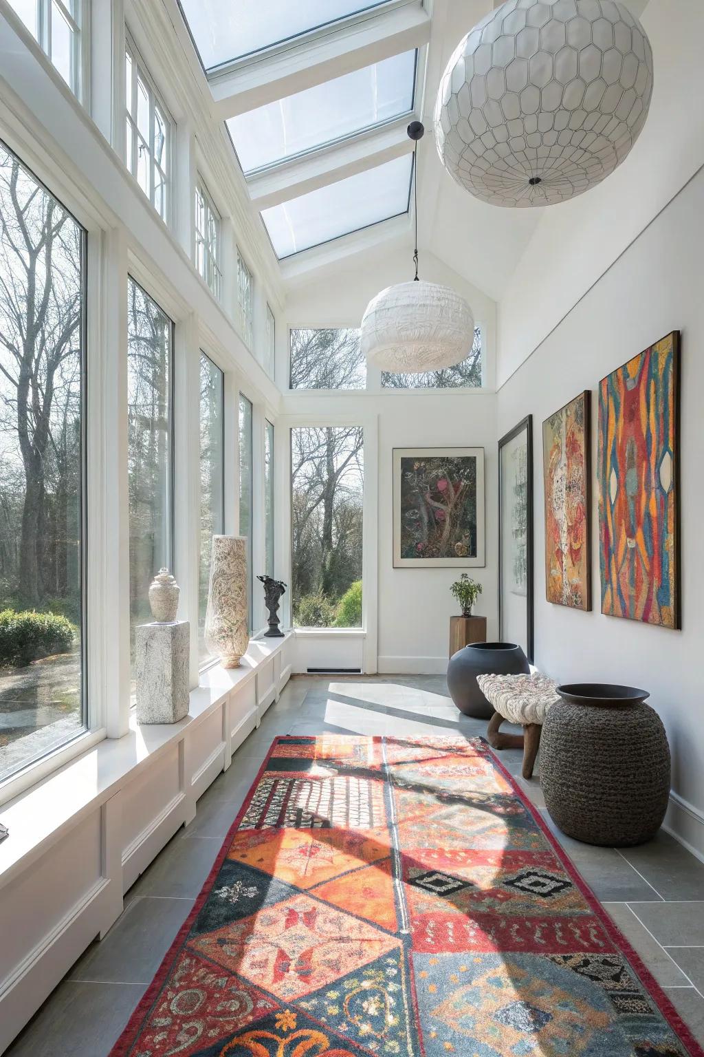 Decorative touches add personality and flair to this sunroom.