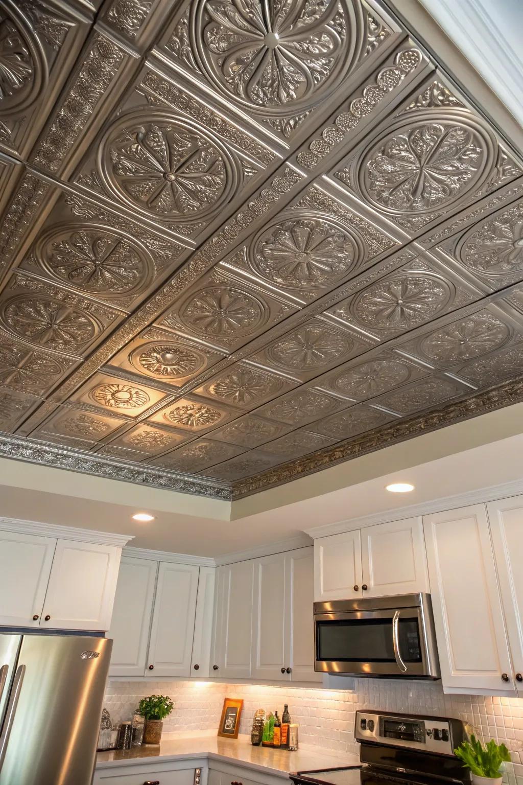 Textured ceilings add sophistication and historical flair.