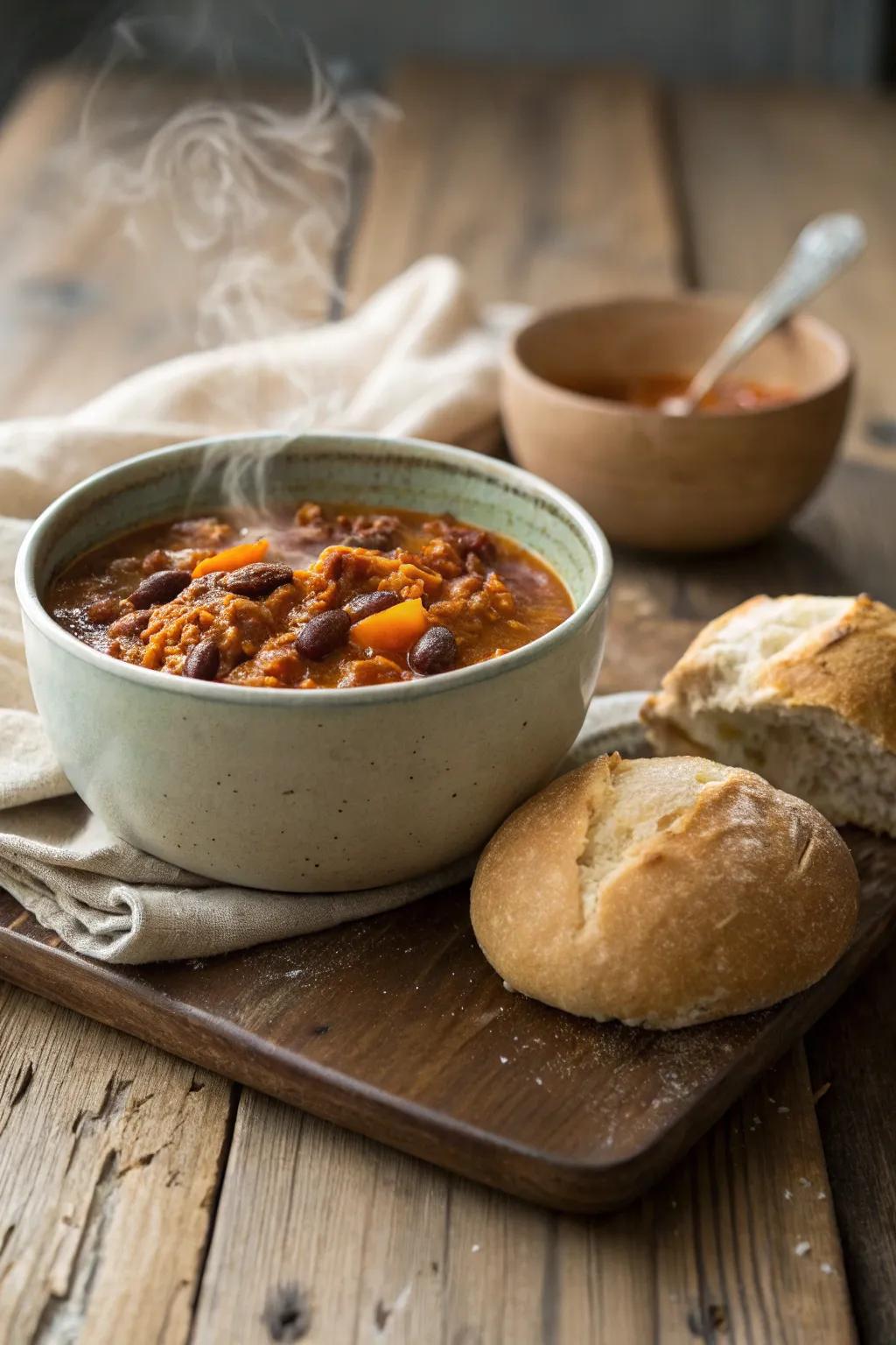 Pumpkin chili: A hearty and warming dish for Thanksgiving.