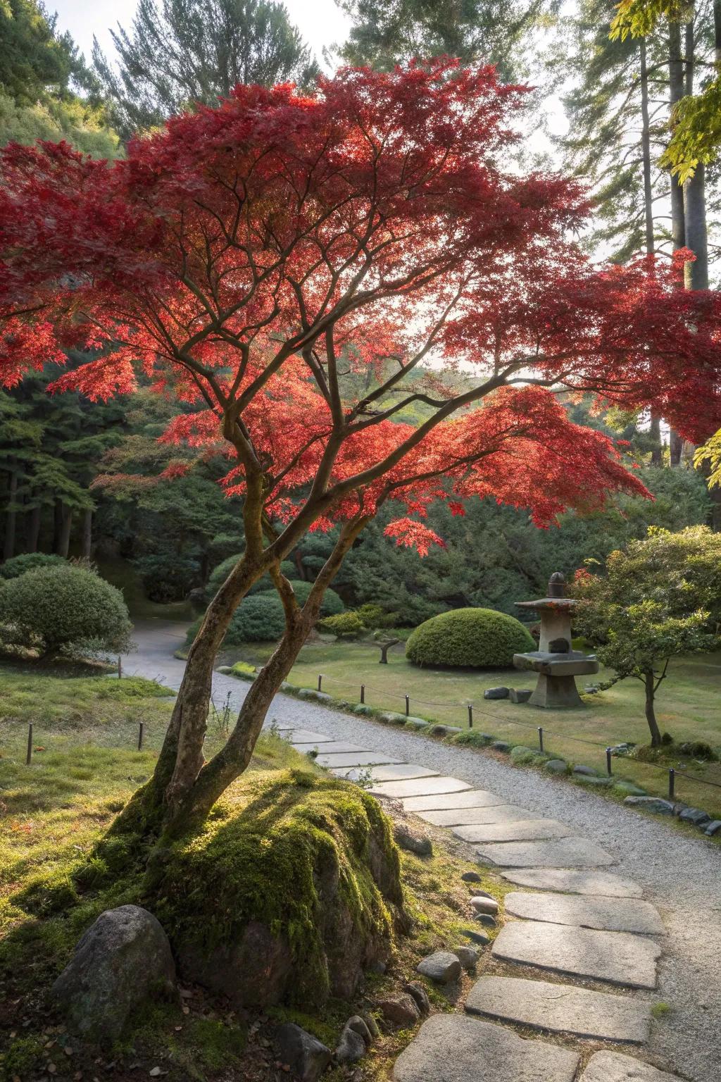 Japanese maple providing year-round interest with its vibrant foliage.