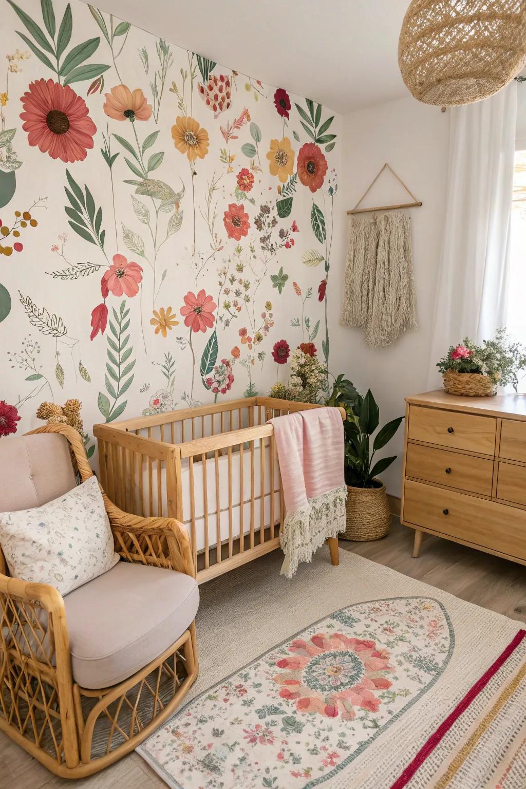 Bloom into beauty with a floral fantasy nursery.