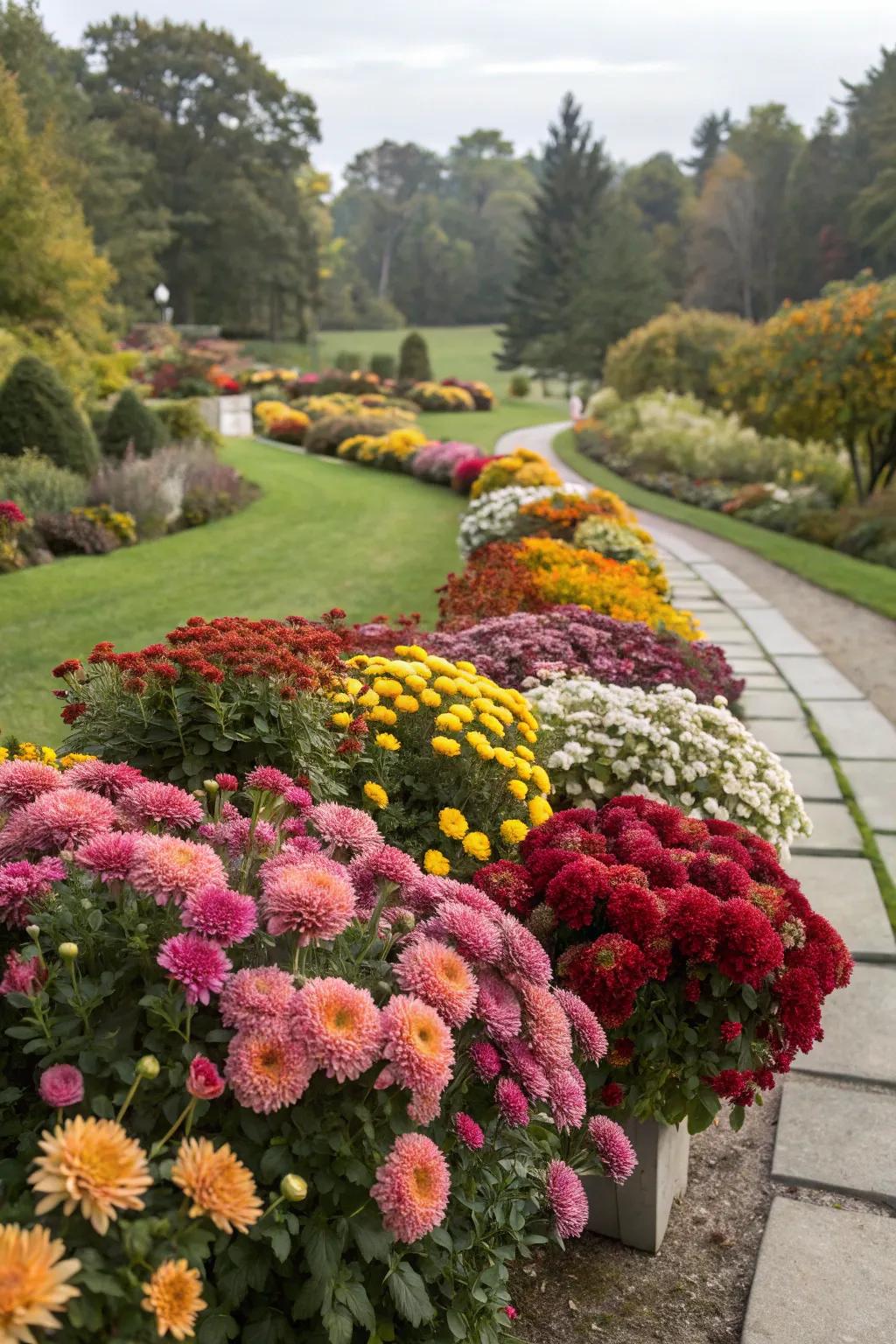 Seasonal blooms creating a dynamic garden display.