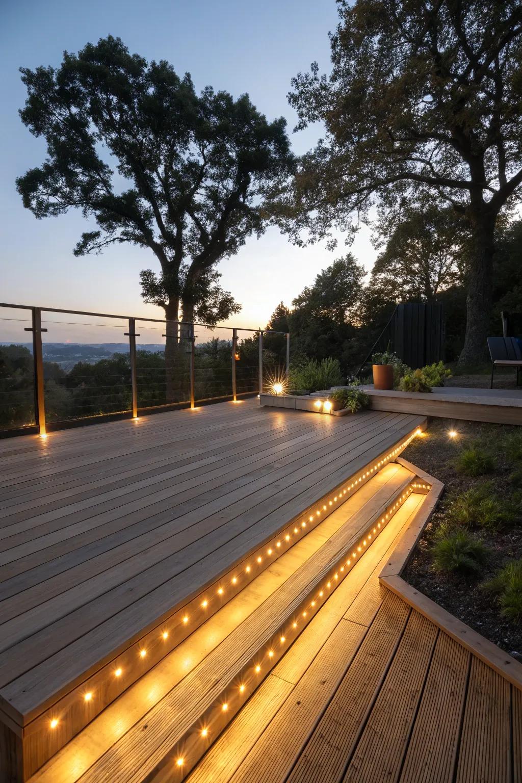 Deck lighting ensures safety while adding a stylish edge to your outdoor space.