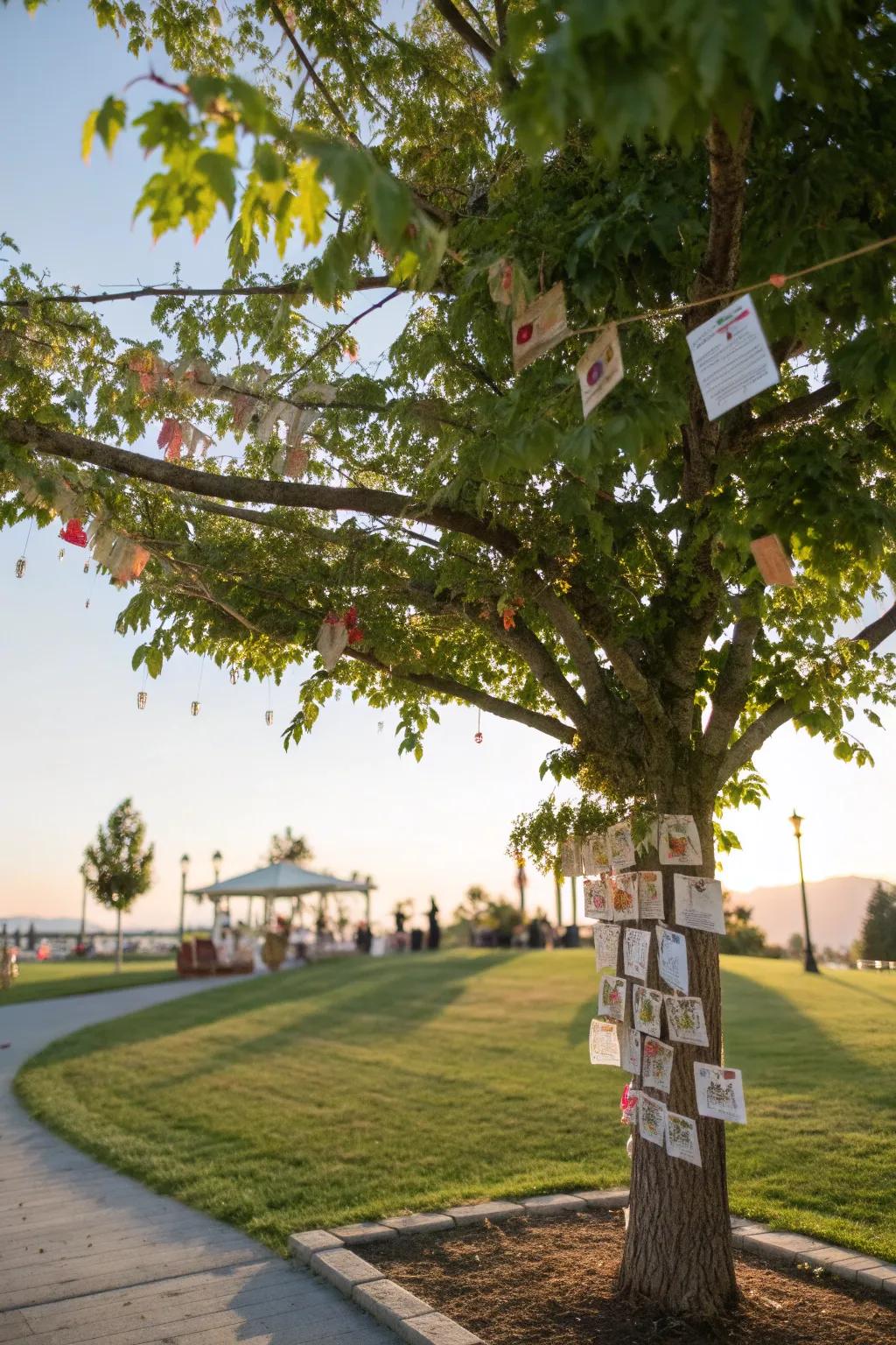 A Tree of Gratitude where guests can share their thankful thoughts.