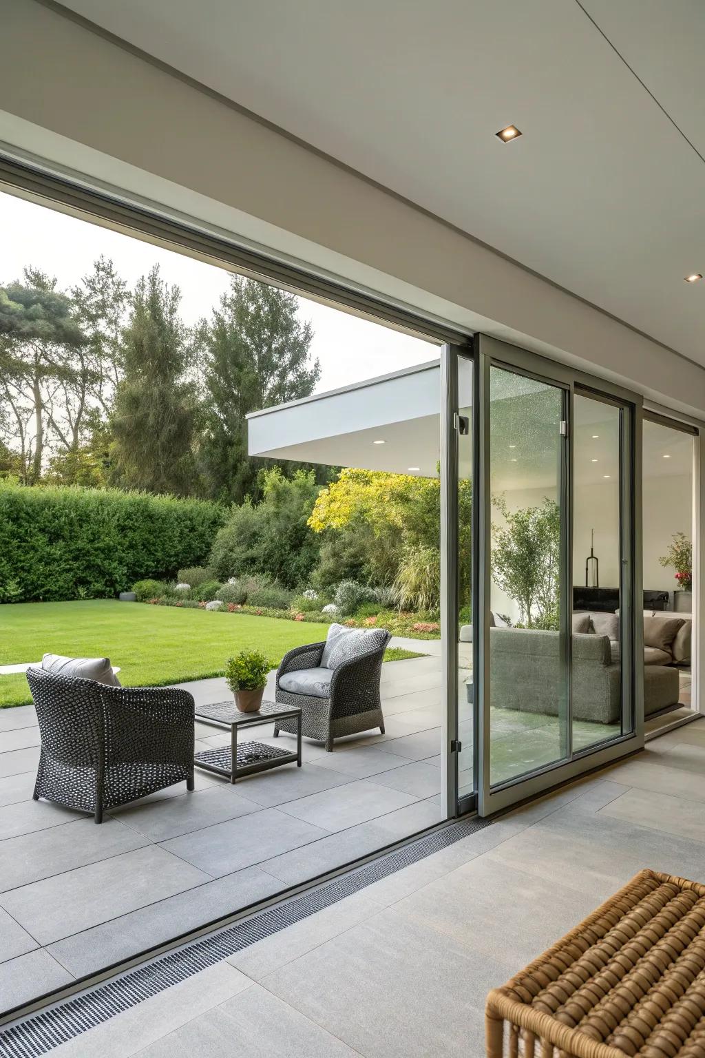 Aluminum doors combine durability with a modern aesthetic.