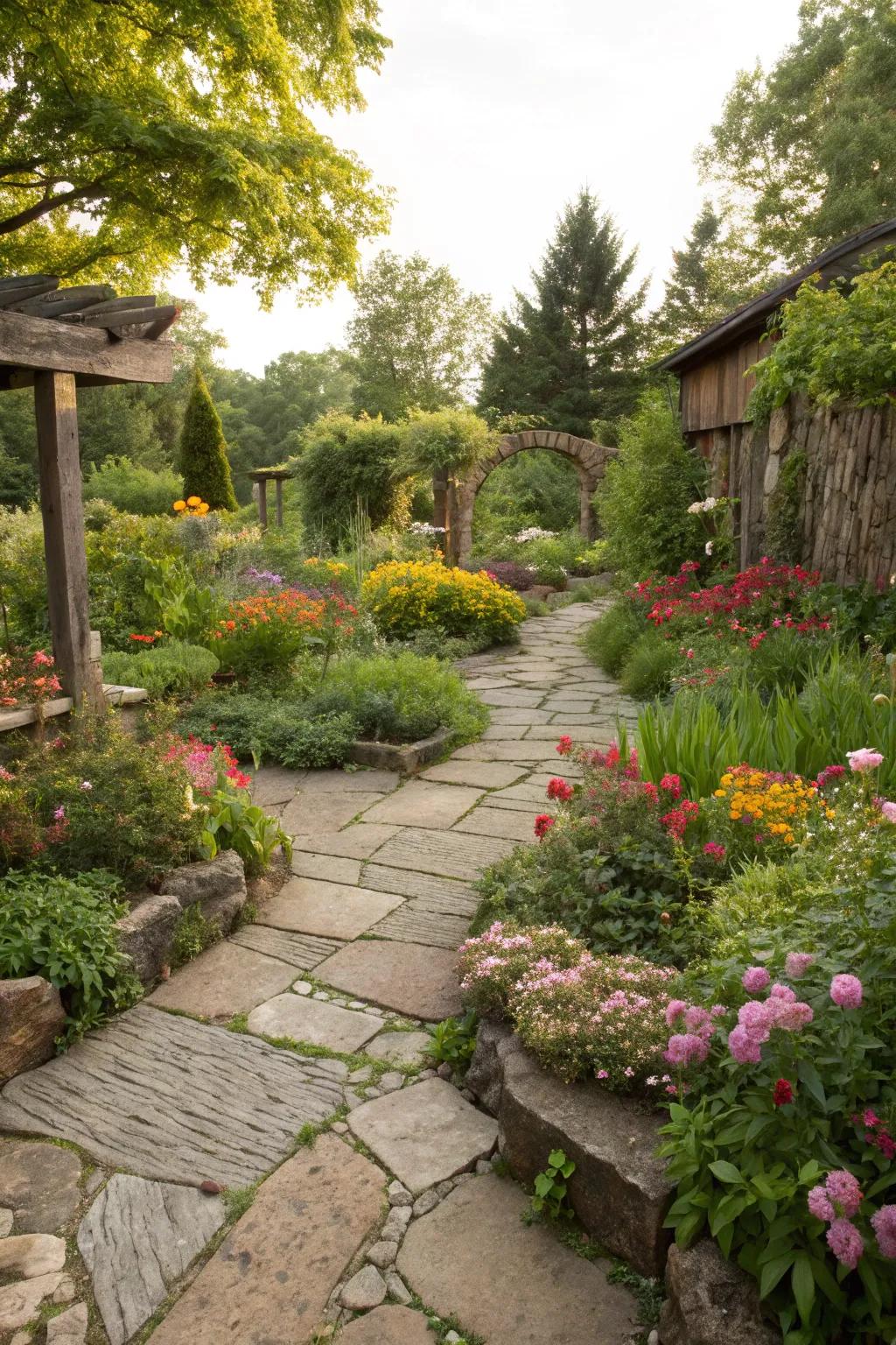 Embrace rustic charm with natural stone pavers.