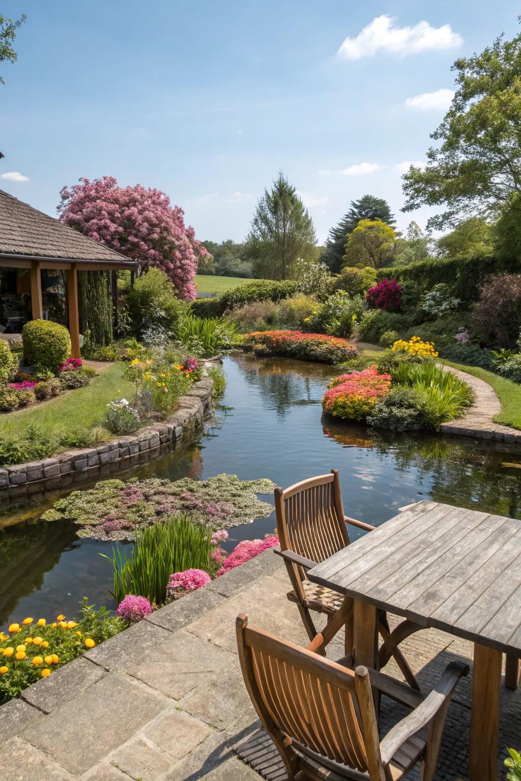 Integrated landscaping creates a cohesive and harmonious garden design.