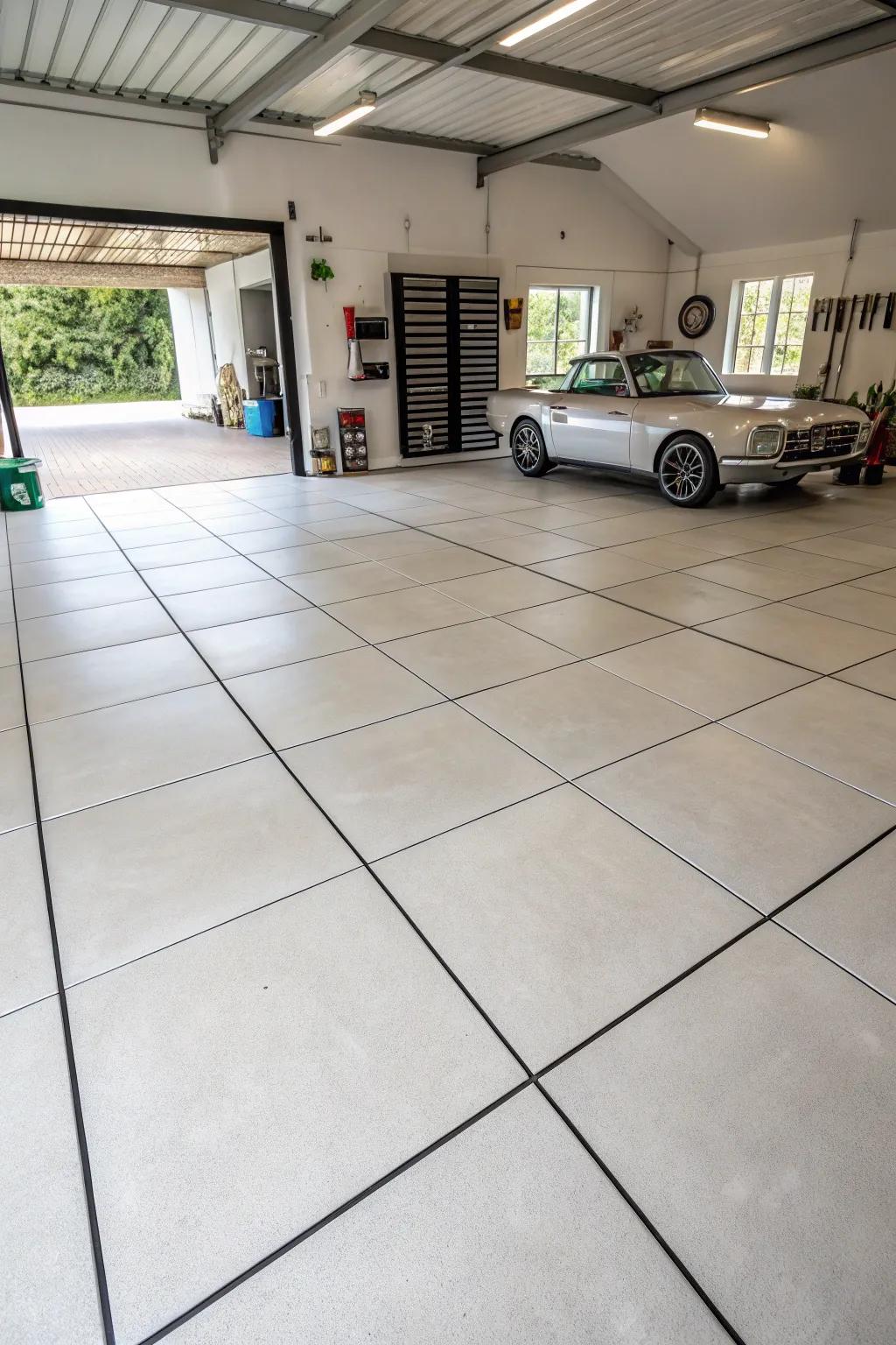 Achieve a seamless look with oversized porcelain tiles.